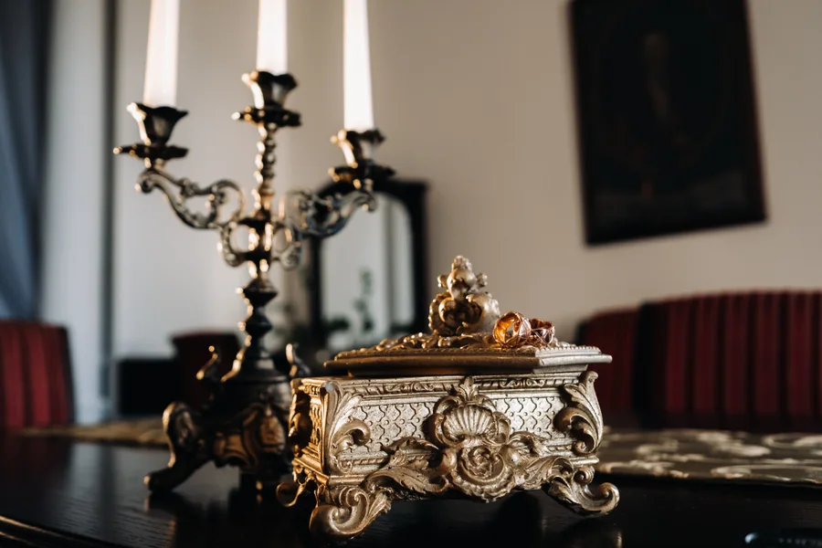 The antique-style candelabra